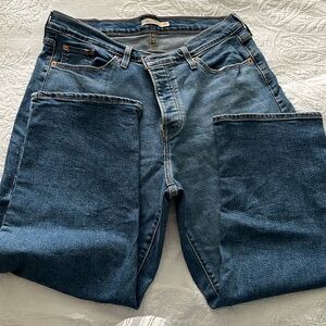 Levi's Size 18W Women's Wedgie Straight Leg Jeans Blue Denim Strechy Casual